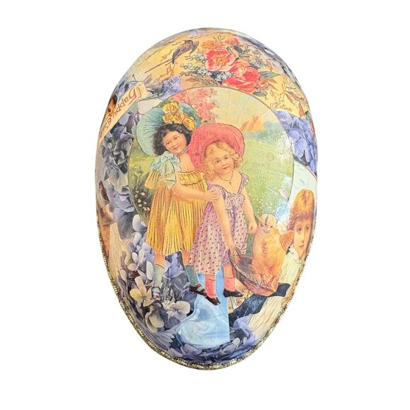 Alabaster Easter Eggs Various Sizes Set Of 7 & Decoupage Egg Half Display - Picture 1 of 4